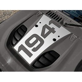 Hood Decal Sticker 1941 to fit Hard Rock Rubicon Jeep Wrangler JK JKU 2007-2018 (Metallic Silver)