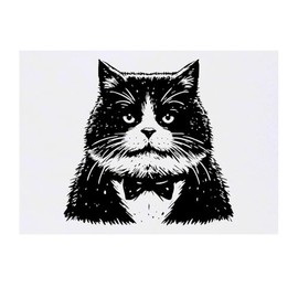 Azeeda 'Struppige Smokingkatze' Temporäres Tattoo - Hautfreundlicher & Ungiftiger Abziehbild · Wasserfest (TO00085481)