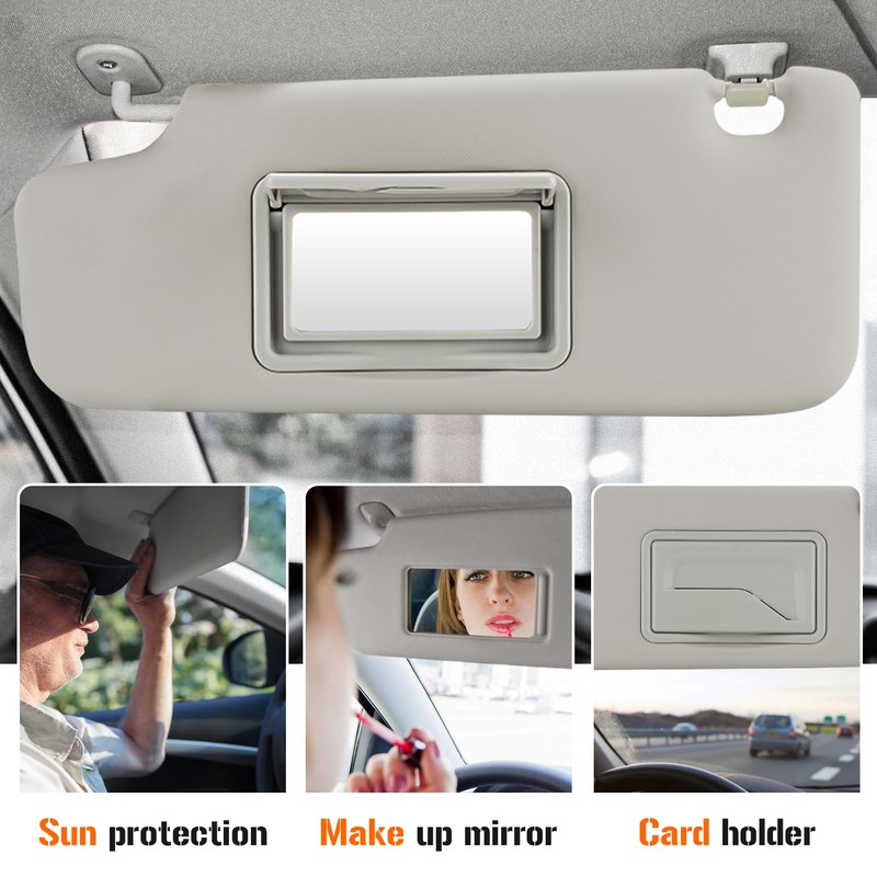 Left Driver Side Sun Visor for 2011-2016 Chevy Cruze Grey