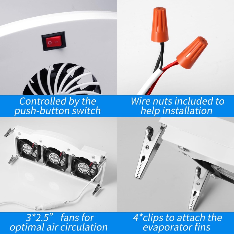 Makevivi 12V RV Refrigerator Fan, RV Fridge Fan for Efficient