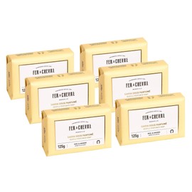 Fer à Cheval Marseille Soap Gentle Perfumed Soap Bar Set of 6, Honey & Almond Scent, 125 g/4.41 oz, Hypoallergenic, Made in France