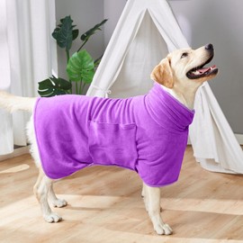 Zorela Dog Drying Coat, 400gsm Microfibre Towel Robe Dog Drying Robe, Super Absorbent & Fast Drying Dressing Gown Bathrobe for Dogs After Bath, Swim, Wet Walk