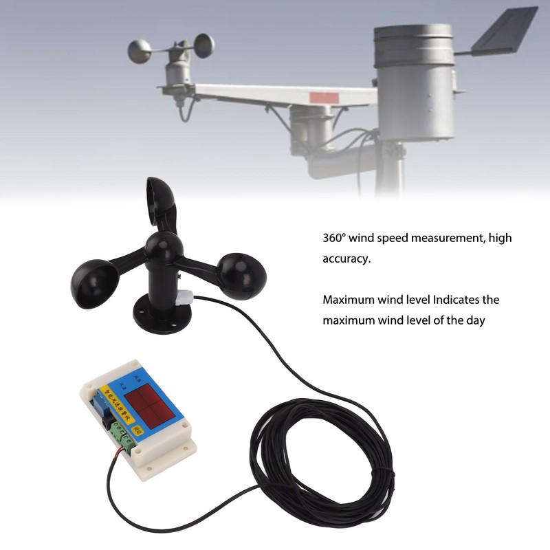 3 Fan Blades Tower Crane Anemometer 3 Blades USB 5V