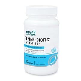Klaire Labs SFI Health Ther-Biotic Vital 10 - Multistrain Probiotic with Lactobacillus, Bifidobacterium & More - Support Gut Health, A Balanced Microbiome & Immune Function (100 Capsules)