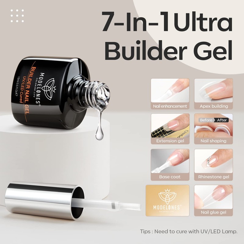 modelones 7-in-1 Builder Gel for Nails and Top Coat Gel