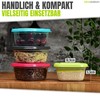 idea-station Storage Containers, 250 ml, Anthracite with Lid Stackable Food