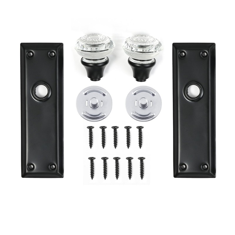 ToPToToo Glass Dummy Door Knobs Interior, Single-Side Crystal Dummy Door