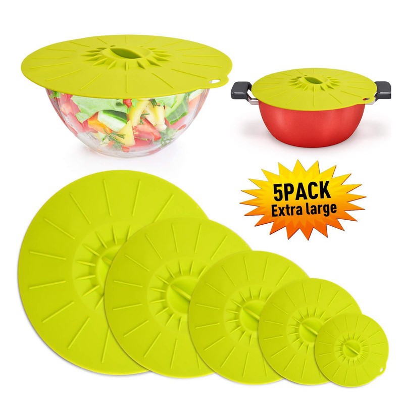 5Pcs/Set Multifunctional Bowl Lid Food Grade Silicone Vacuum Sealing Cover