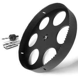 12 Inch Hole Saw with 1/2" Triangle Shank Quick Change Arbor, JTemgle Bi-Metal Hole Saw Heavy Duty Hole Cutting Tool for Cornhole Boards, Recessed Lights, Wood, Plastic, Drywall & Soft Metal