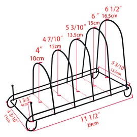 Artliving 5-Tier Metal Scrollwork Dish Rack Plate Rack Display Stand Holder Cabinet Organizer Set of 2