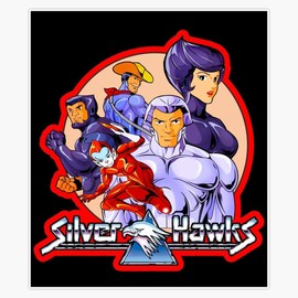 80s Classic Cartoon SilverHawks Bumper Sticker Window Water Bottle Decal 5"