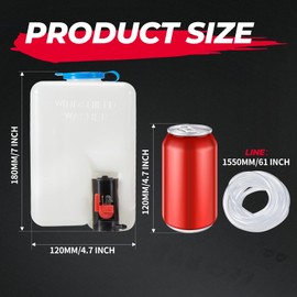 KEMIMOTO Universal Car Windshield Washer Pump Washer Fluid Reservoir Bottle Kit with Pump Jet Button Switch 12V Windshield Tank