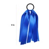 Blue Ribbon Hair Ties Cheer Long Tassel Elastic Hairbands Handmade
