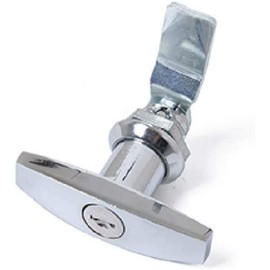 Boxonly 2 Pcs T Handle Door Lock RV Trailer Door Cam Lock Zinc Alloy Bright Chrome Garage Door Lock Latch Cabinet Toolbox Handle Lock