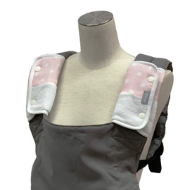 Nippon ETEX Cadry Cuddly Hugging String Drool Cover Shoulder Cover Pile & Gauze Pink Star 21.5x16cm (x2) 01-127