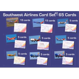 Southwest Airlines 737 Set #2 - 65 Airplane Trading Cards - 2.5"x 3.5"