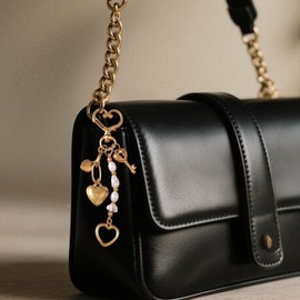 Gold Beach Keychain Starfish Pearl Heart Seashell Keychain Bag Charms Purse Charms Summer Travel Gift for Women