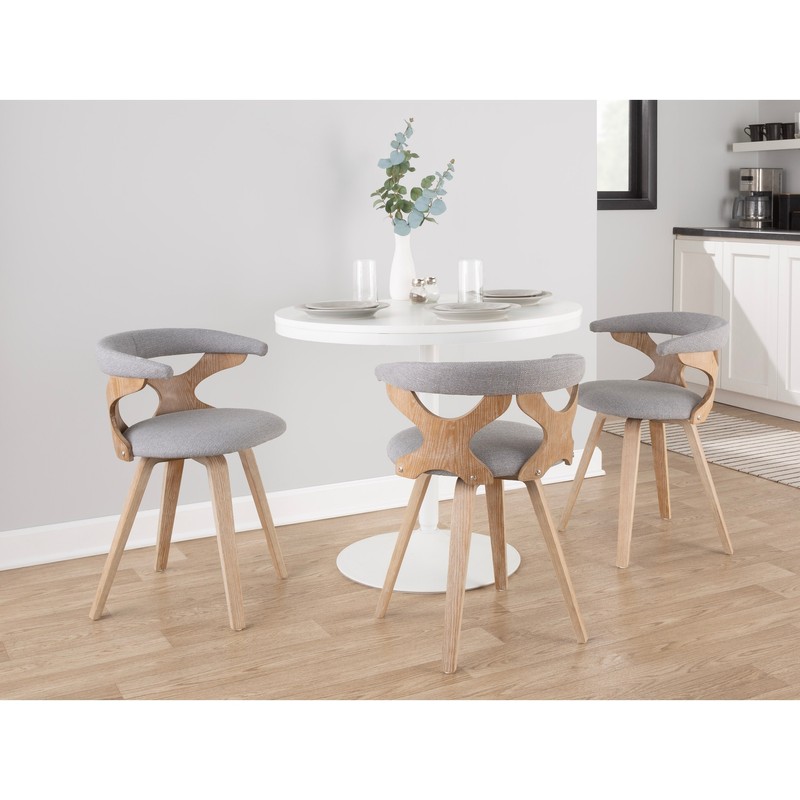 Carson Carrington Viby Mid-century Modern Swivel Dining/ - Grey Fabric/White