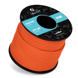 Abma Cord 2.4mm Paracord 275 30m Nylon Rope 4 Strands Tactical Parachute Cord - Max. 125kg (275lbs) - Orange