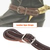 ECSiNG 2pcs Brown Leather Spur Straps Adjustable Single Ply Cowhide