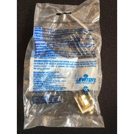 Leviton 40837-BAE Banana Jack QuickPort Insrt, Gold Plated, Black Stripe, Almond