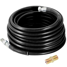 100Ft Airless Paint Spray Hose, 1/4 in High Pressure Universal Airless Paint Sprayer Hose Flexible Fiber Tube 3300 PSI Flexible Fiber Tube (Black, 100Ft / 30 m)