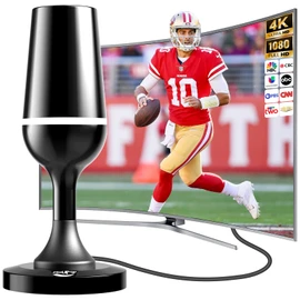 DGUPSP TV Antenna Indoor 2025 for Free Channels with Strong Magnetic Base, 260+ Mails Long Range+360° Reception, Support 4K 1080p Local Channels for All Old/Smart TVs