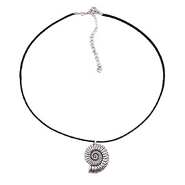 Collar de mujer para mujer, collar de caracola con patrón de rayas, longitud ajustable, cadena de tendencia, cadena, Zinc                             