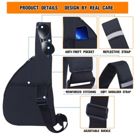 OPOALO Anti Theft Travel Bag, Crossbody Bags Chest Sling Bag Purses for Women Men