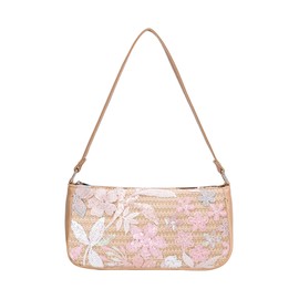 Verdusa Women's Floral Square Sequin Bag Top Handle Underarm Shoulder Handbags Multicolor One Size