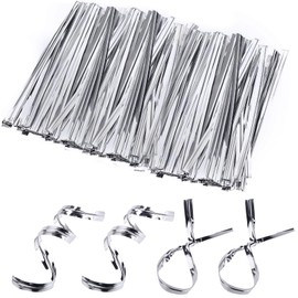 800 PCS Metal Twist Ties, 10CM Reusable Bag Ties, for Baking, Parties, and Candy Party Gift Bag Supplies (Silver)