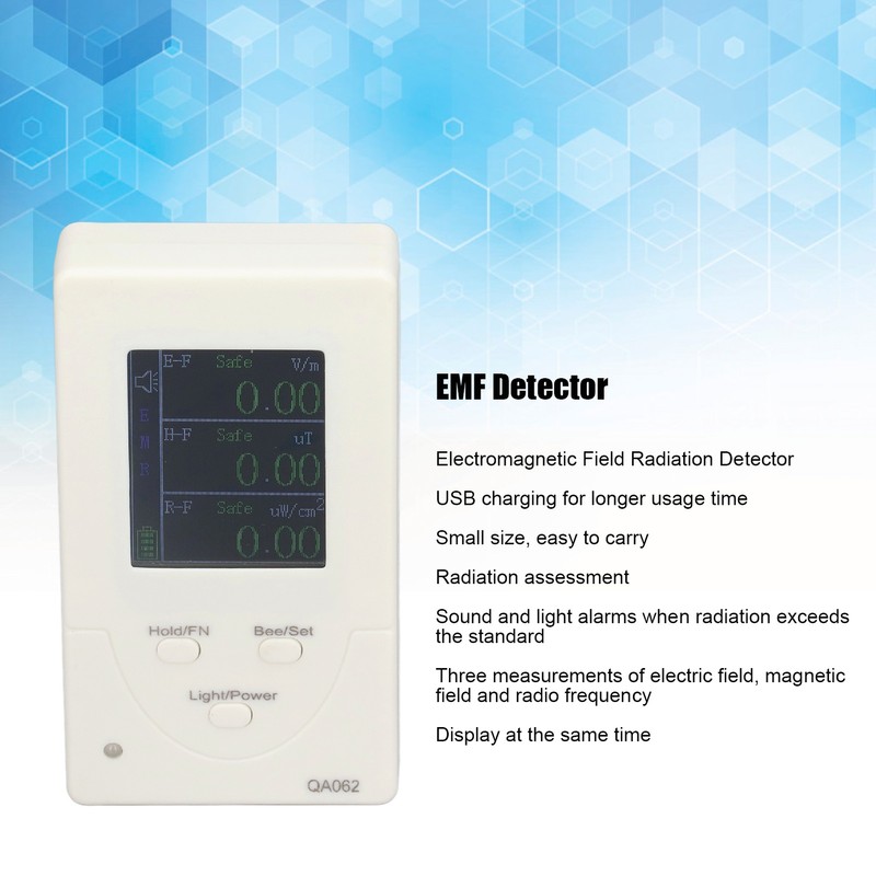 Electromagnetic Field Radiation Detector Handheld USB Rechargeable EMF Meter Tester