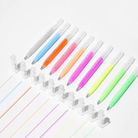 ROSYMENG 10 Colors Acrylic Gel Pens, 1.0mm Fine Tip Paint Markers for Canvas, Rock, Glass, Wood, Paper, DIY Craft Projects (Color Cat)