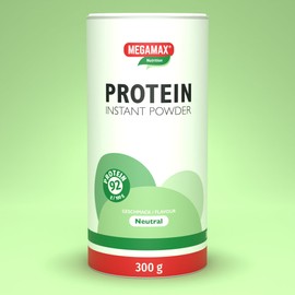 MEGAMAX Instant Protein Powder isolate Laktosearm Hitzebeständiges Eiweißpulver mit 92% Whey Protein Ideal für Eiweißshakes u.Backen Proteinquelle für Fitness - Geeignet auch für Low-Carb Diäten