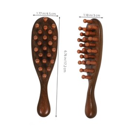 Healeved 2Pcs Scalp Massage Combs for Portable Hair Massager with Fine Teeth Natural Wood Hair Brush for Neck and Face Massage Travel Friendly