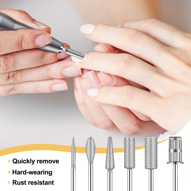 12 Pcs Nail Drill Bit Set, Nail Drill Bits, 6