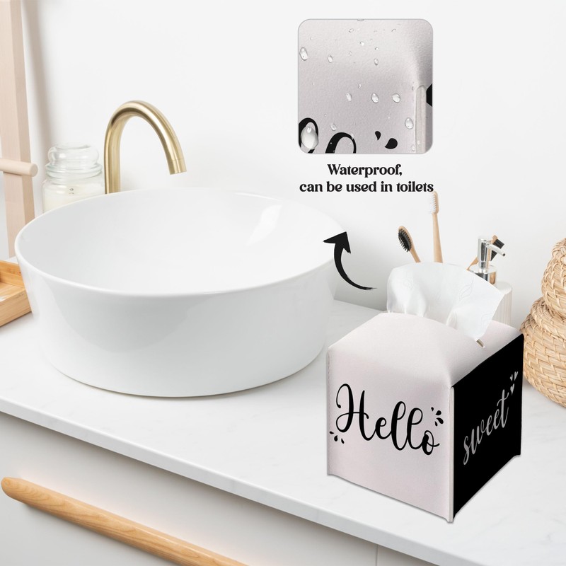 Hello Sweet Cheeks Tissue Box Cover, Funny Bathroom Decor, Square