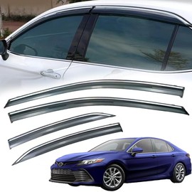 HANSTRONG GEAR Rain Guards External Outside Mount Compatible with 2018 2019 2020 2021 2022 2023 Toyota Camry Acrylic Unpainted Air Deflector Sun Rain Guard 4pc