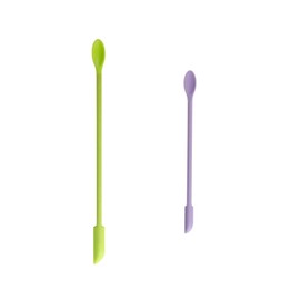2 Pcs Makeup Spatula, Mini Spatula, Silicone Spatula Set， for Food Jar, Bottles Beauty Products, Get Last Bottom of Bottles，Skincare (2, Multicolor, 6inch,9.2inch)