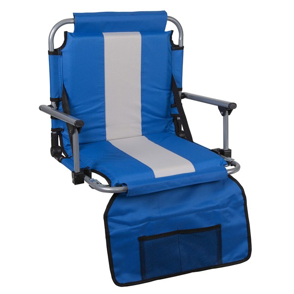 Stansport Folding Stadium Seat with Arms, Blue (19- X17- X5.5-Inch), G-8-50