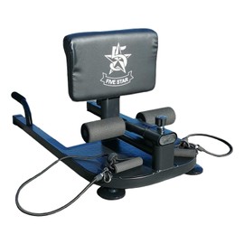 5 Star TD Deluxe Multi Function Deep Sissy Squat Bench Home Gym with 2 Exercise Resistance Handles 8 in 1 Home Gym Machine Leg Exercise Core Cardio Sit Ups Push Ups Deep Squat Workout Station (Black)