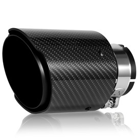 3 Inch Car Exhaust Tips, 3” Inlet 4” Outlet Tail Exhaust Pipe, 304 Stainless Steel & All Black Carbon Fiber Muffler Tip