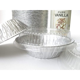 Disposable Aluminum 5 Tart Pan/individual Pie Pan w/ Clear Dome Lid #501P (100) by Safca