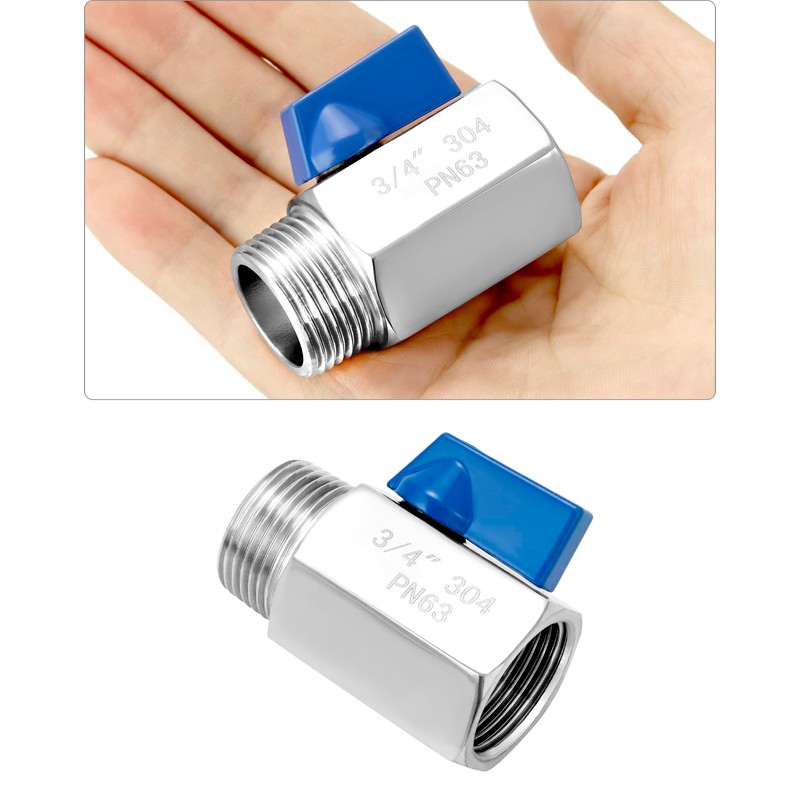 QWORK Mini Ball Valve, 4 Pack 3/4" Female & Male