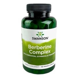 Swanson Berberine Complex Canela, Gymnema 90 Cápsulas Sabor Sin Sabor