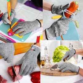 DKDDSSS Cut Protection Gloves Children, Work Gloves Level 5 Protection Gardening Gloves Children HPPE Food-Safe Children's Tool Kitchen Gloves Carving Gloves Children (XS)