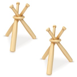 Generic Baseball Ornament Bat Sign Ball Rest Baseball Stand Baseball Holder Display Stand Collection Wood (Solid Wood, Set of 2)