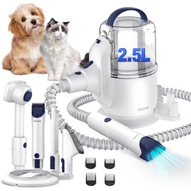 Yinole Dog Grooming Kit, 2.5L Large Capacity Dog Grooming Vacuum with Clippers, Deshedding Grooming Brush, Cleaning Tools, Ultra-Quiet Pet Grooming Vacuum for Dogs - P50