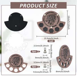 BENECREAT Wood & Acrylic Dice Coaster Set with 5-Pockets, Dice Storage Organizer and Gaming Coaster for Tabletop Organizer, Family Gatherings & Game Nights