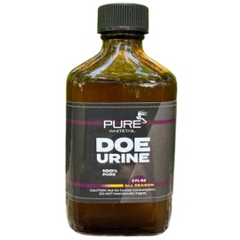 Pure Whitetail Doe Urine – Fresh Mock Scrape Scent – Natural Deer Scent – Non Estrous Doe Pee – Mock Scrape Dripper Refill – Compatible with Hemp Ropes – Amber Glass Bottle – 2 oz